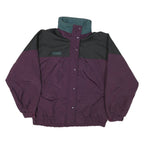 COLUMBIA Womens Purple & Black Outdoor Jacket L Synthetic Woven Zip Plain