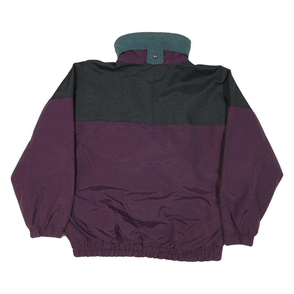 COLUMBIA Womens Purple & Black Outdoor Jacket L Synthetic Woven Zip Plain