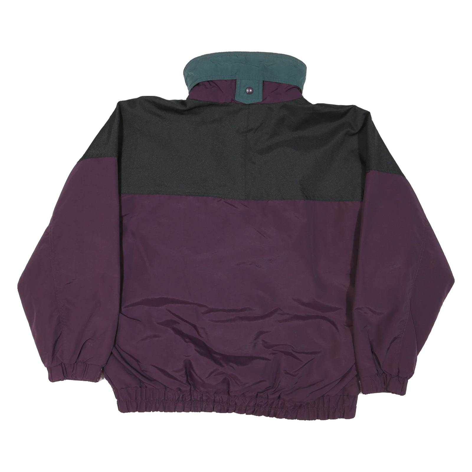 COLUMBIA Womens Purple & Black Outdoor Jacket L Synthetic Woven Zip Plain