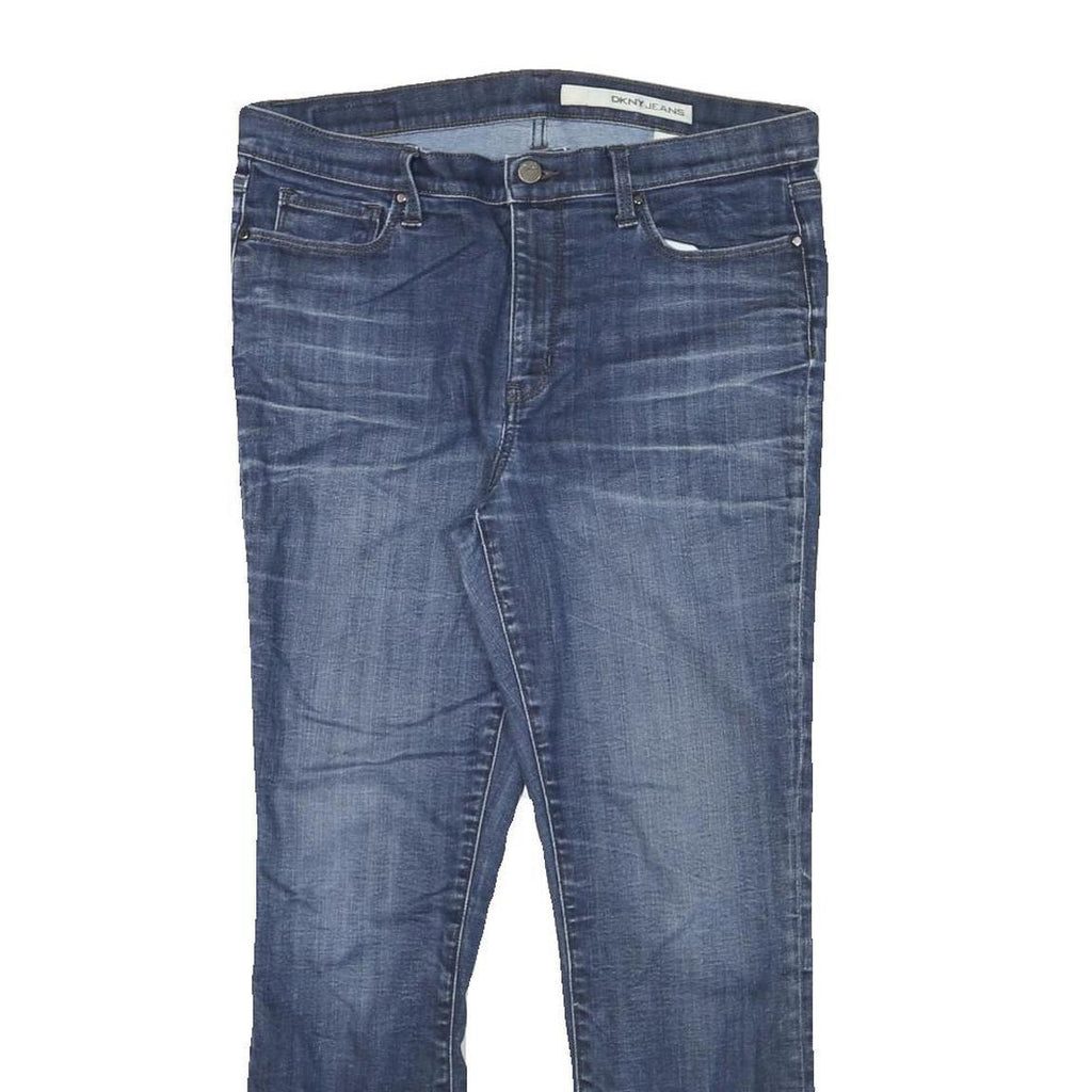 DKNY Womens Slim Blue Denim Jeans W32 L26 Cotton Blend Zip Pockets Casual Wear