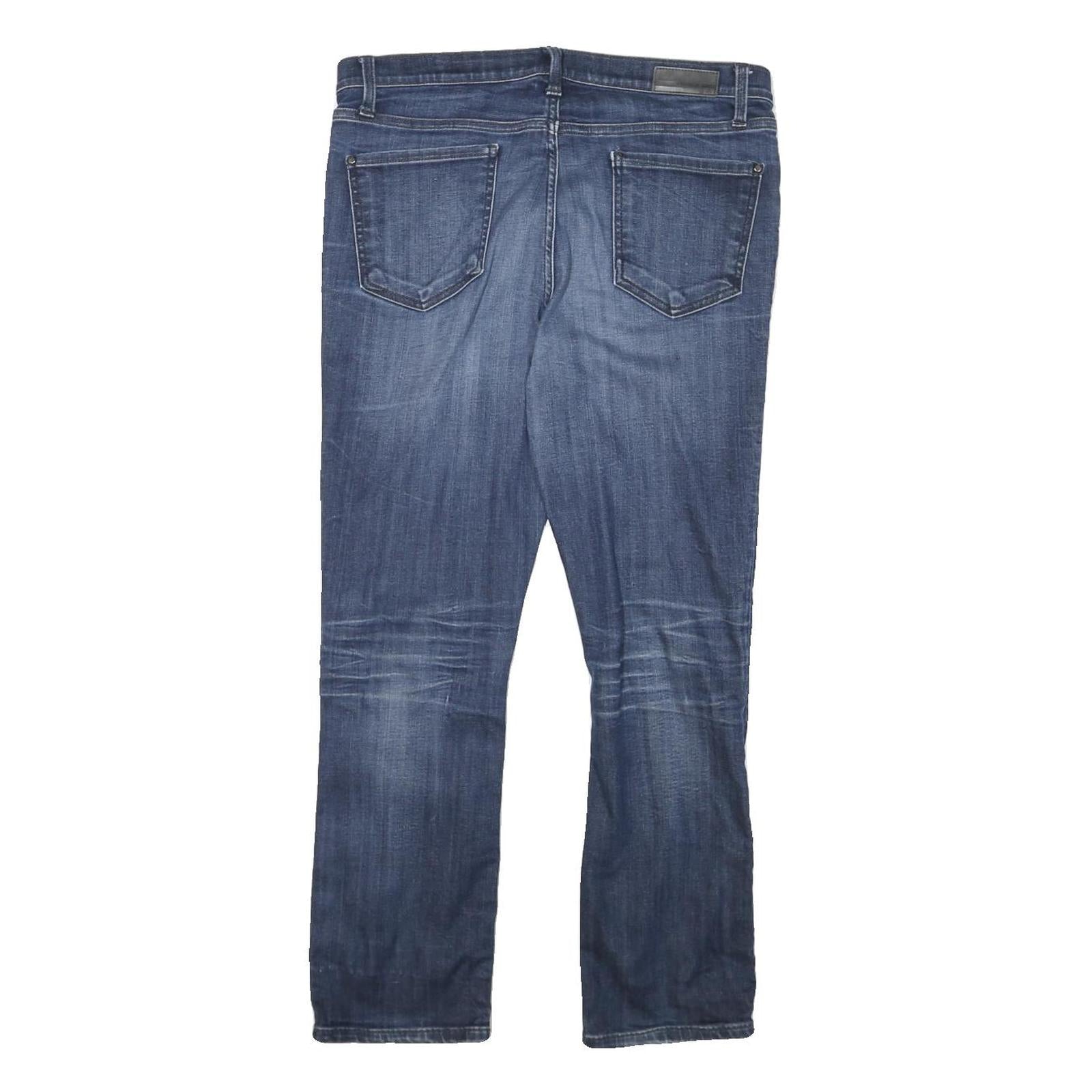 DKNY Womens Slim Blue Denim Jeans W32 L26 Cotton Blend Zip Pockets Casual Wear