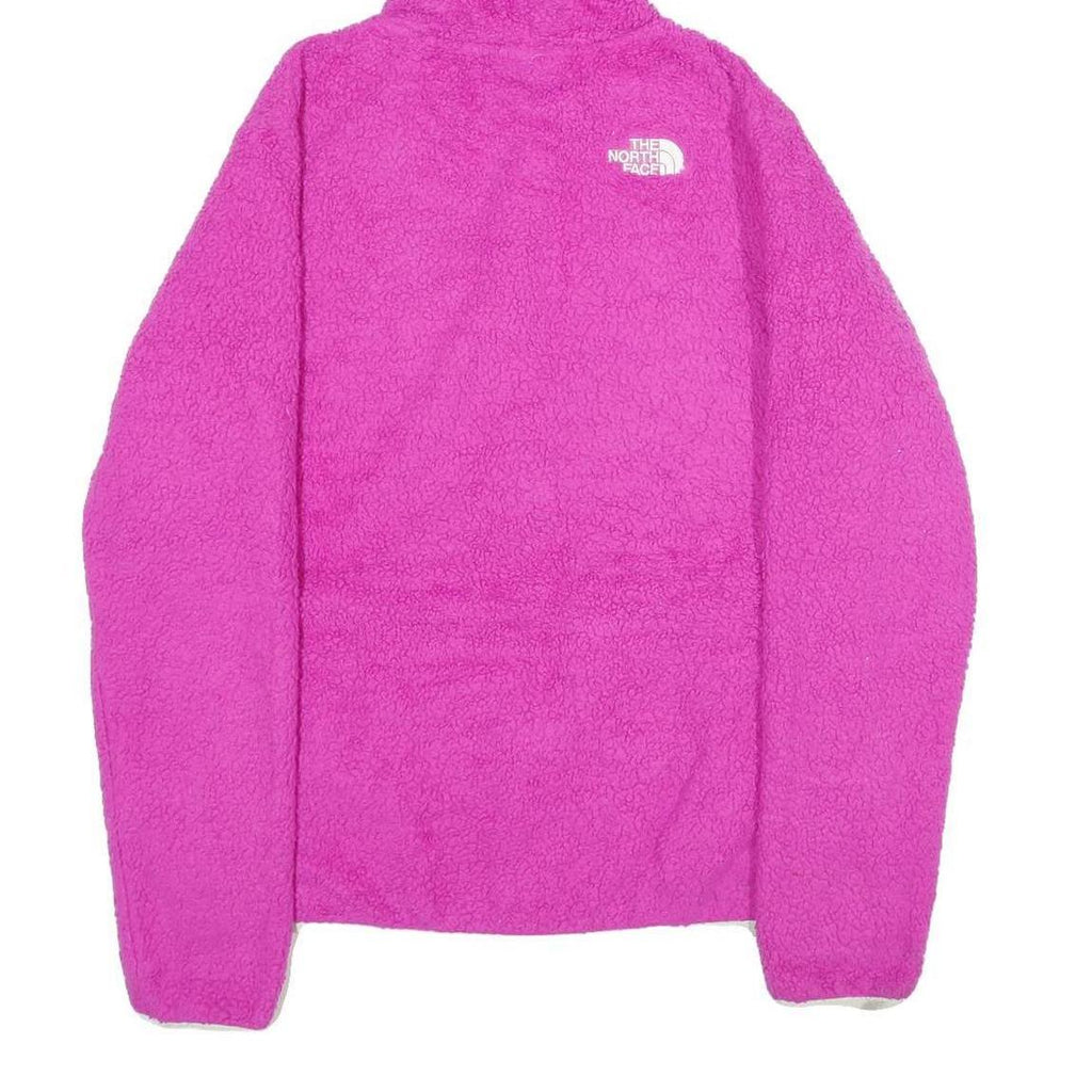 THE NORTH FACE Womens Pink Hoodie Jacket L Polyester Fleece Zip Casual Outdoor