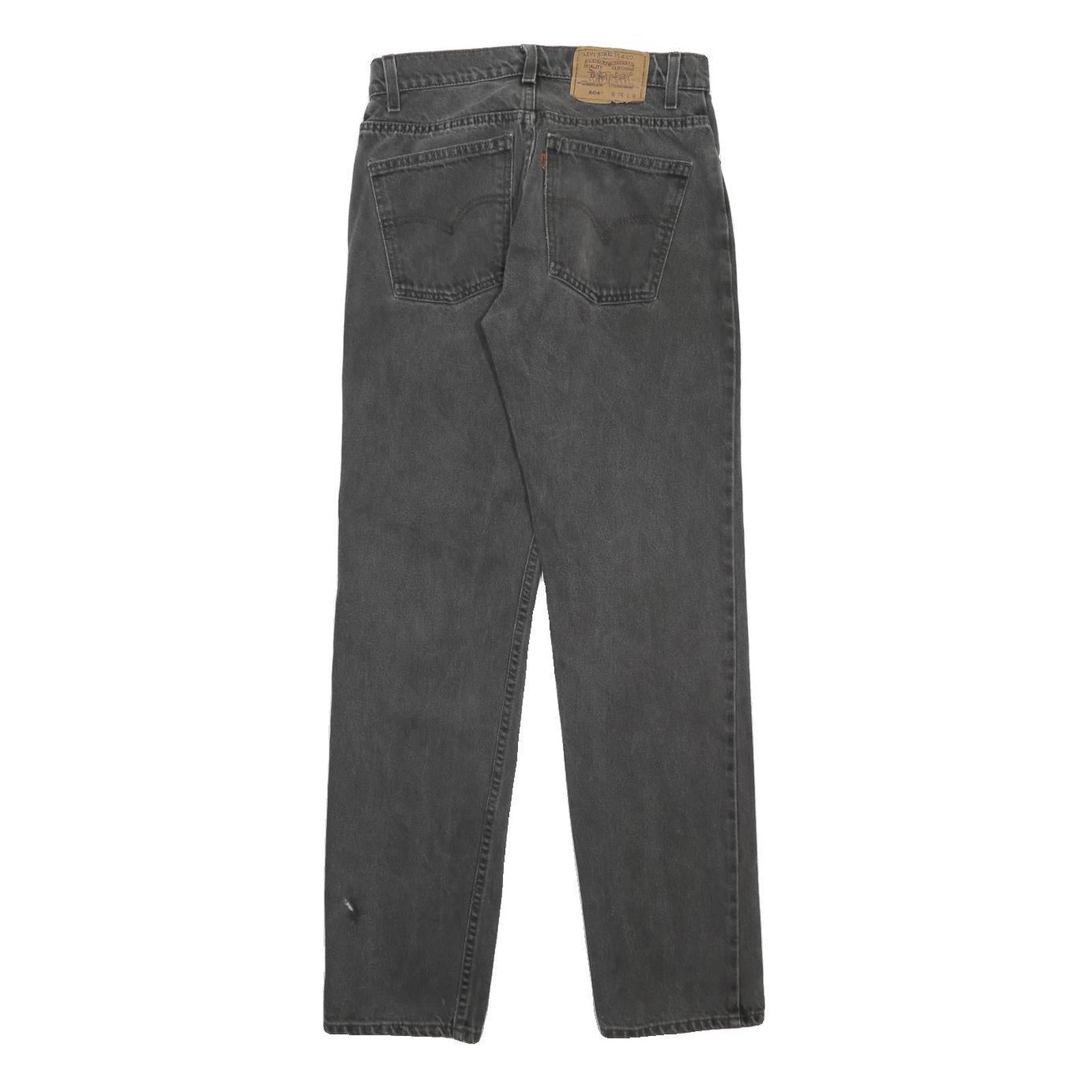 LEVI'S Mens 604 Slim Slim Cotton Denim Black W28 L32 Classic Zip Jeans Vintage