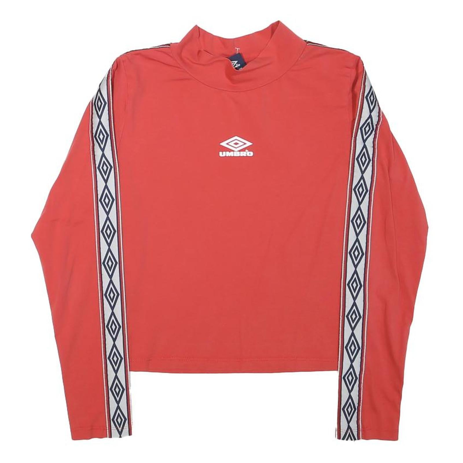 UMBRO Womens Red Long Sleeve Crew Neck Graphic T-Shirt M Sports Casual