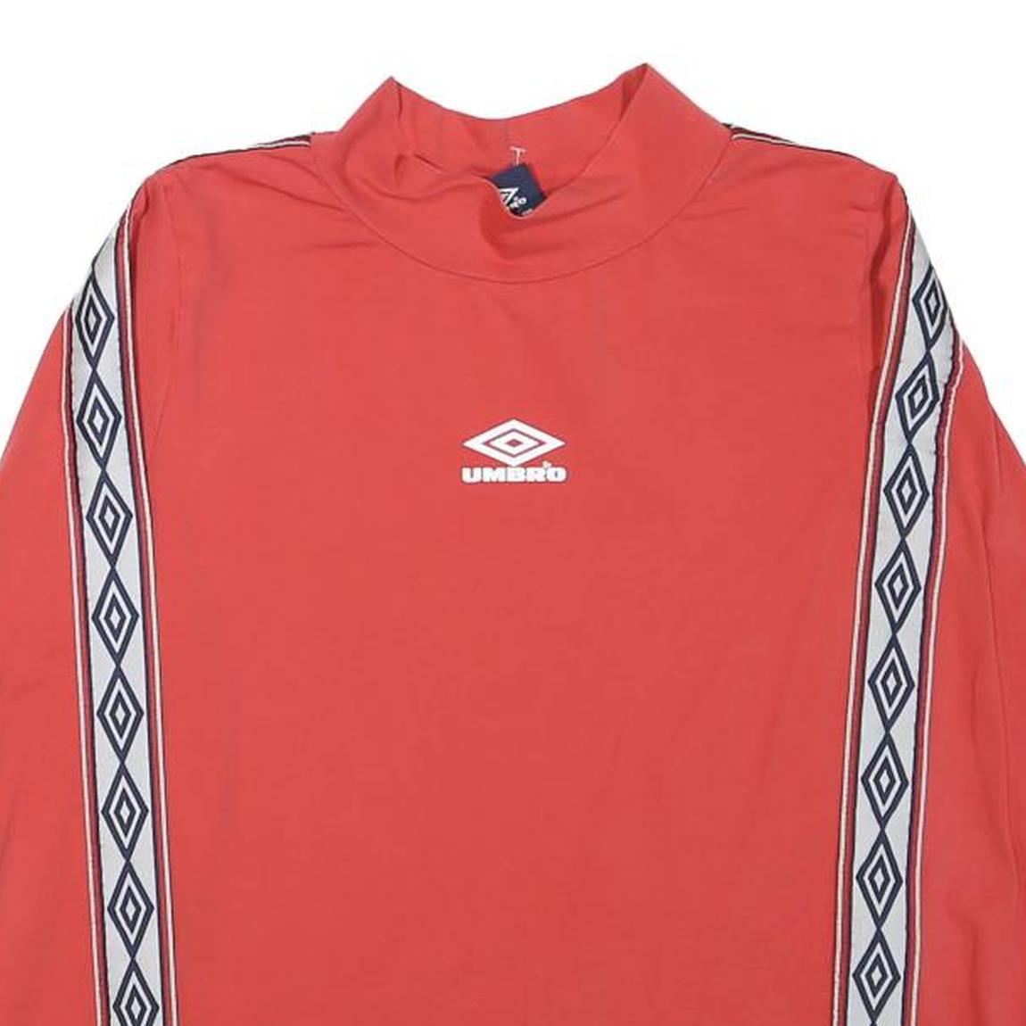UMBRO Womens Red Long Sleeve Crew Neck Graphic T-Shirt M Sports Casual