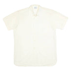 MANCRAFT Womens Cream Nylon Shirt XS Classic Button Front Short Sleeve