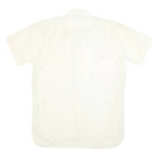 MANCRAFT Womens Cream Nylon Shirt XS Classic Button Front Short Sleeve