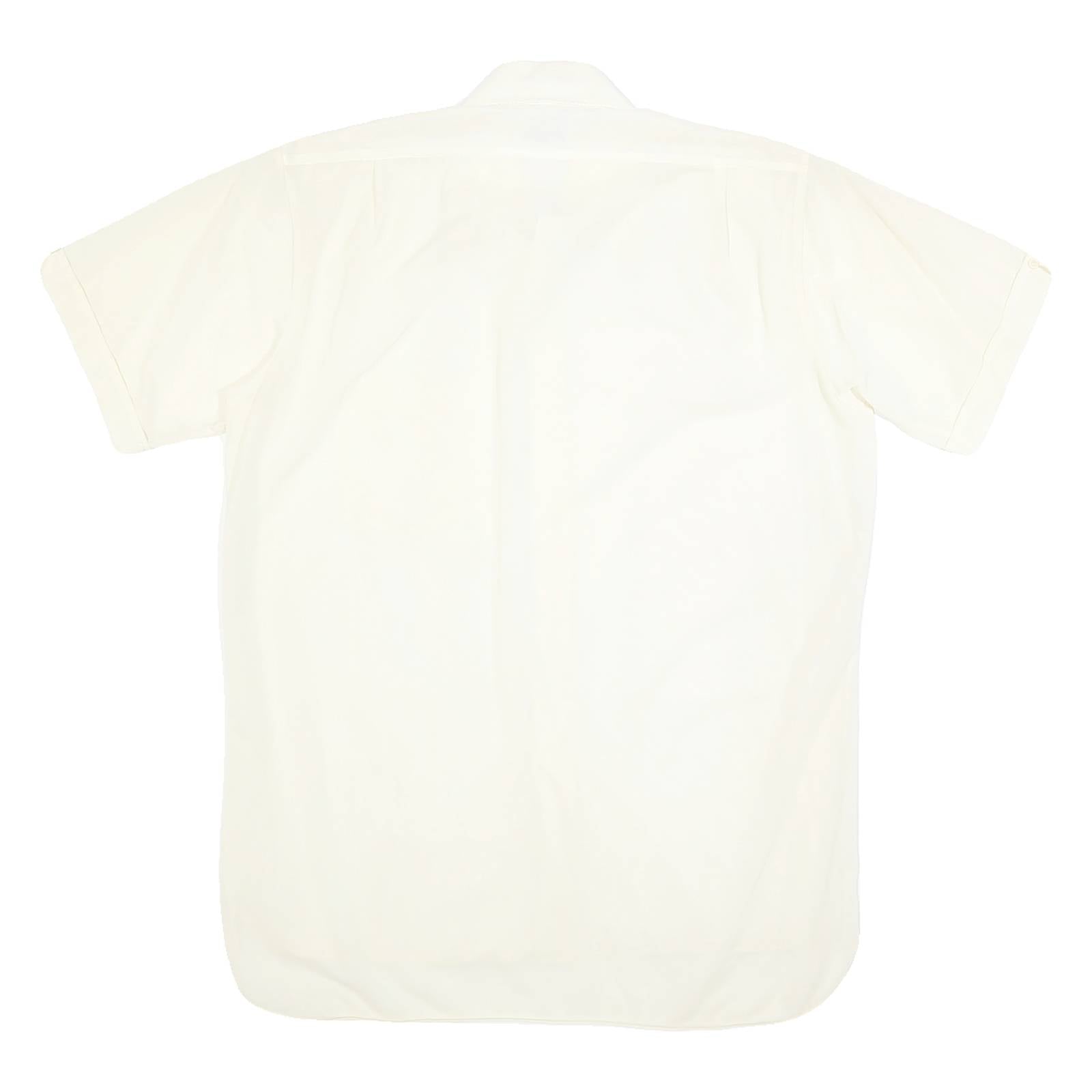 MANCRAFT Womens Cream Nylon Shirt XS Classic Button Front Short Sleeve