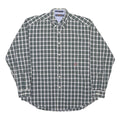 TOMMY HILFIGER Mens Green & White Check Shirt L Classic Button-Down Long Sleeve