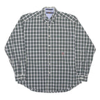 TOMMY HILFIGER Mens Green & White Check Shirt L Classic Button-Down Long Sleeve