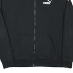 PUMA Mens Black Jacket L Cotton Blend Zip Plain Sports Logo Track Jacket