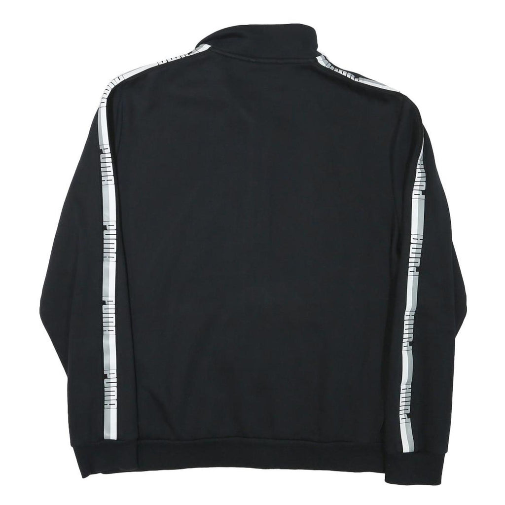 PUMA Mens Black Jacket L Cotton Blend Zip Plain Sports Logo Track Jacket