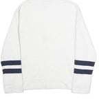 NAUTICA Mens White & Navy Stripe Pullover Hoodie L Cotton Casual Wear