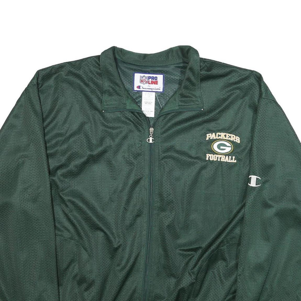 CHAMPION Mens Green Packers Football Zip Jacket XL Polyester Mesh NFL Sports Fan
