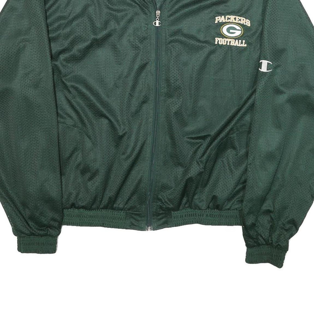 CHAMPION Mens Green Packers Football Zip Jacket XL Polyester Mesh NFL Sports Fan