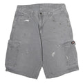 DICKIES Mens Grey Cargo Cotton Shorts L W34 Workwear Utility Pockets