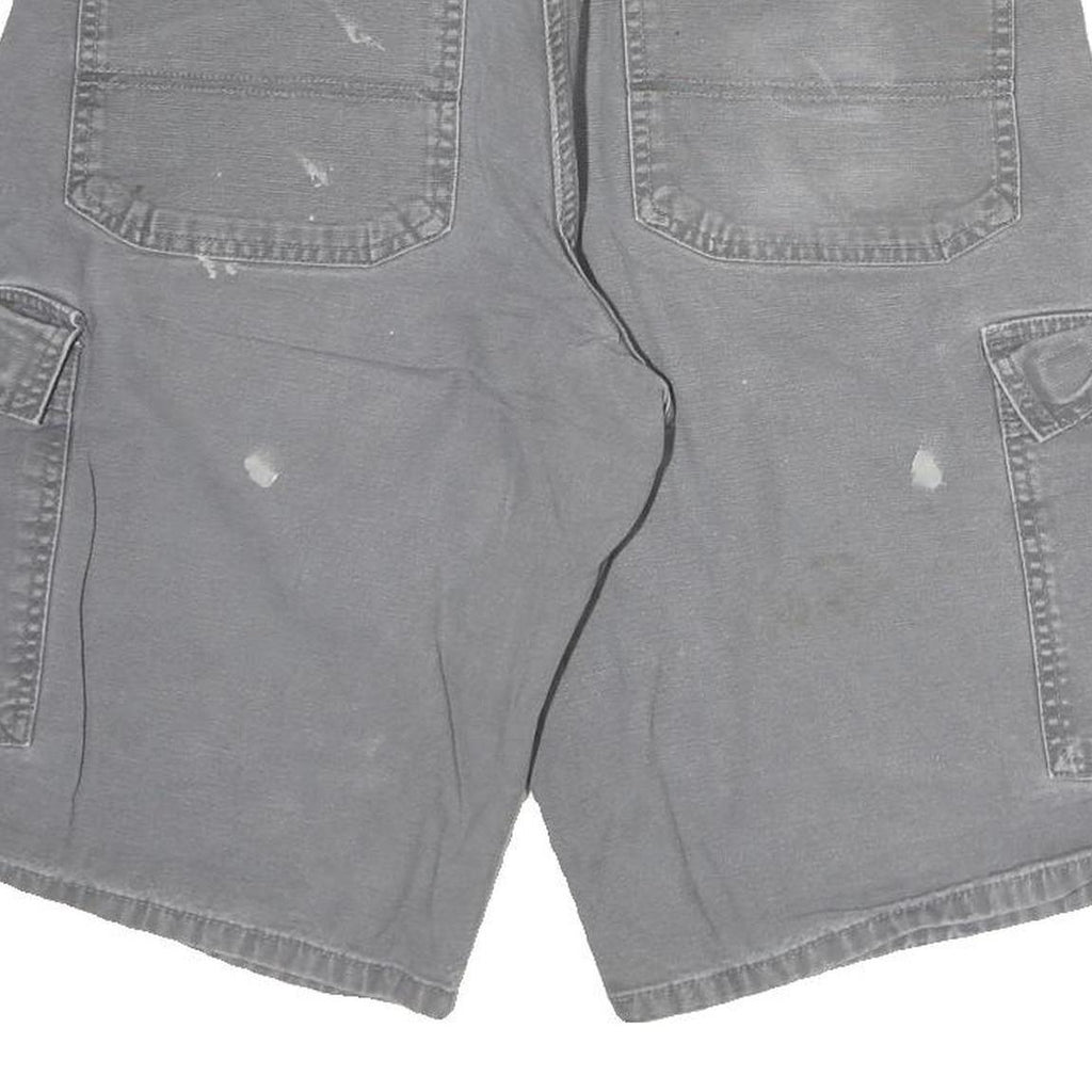 DICKIES Mens Grey Cargo Cotton Shorts L W34 Workwear Utility Pockets