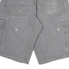 DICKIES Mens Grey Cargo Cotton Shorts L W34 Workwear Utility Pockets