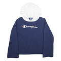 CHAMPION Womens Navy & White Hoodie XL Logo Cotton Casual Sweatshirt