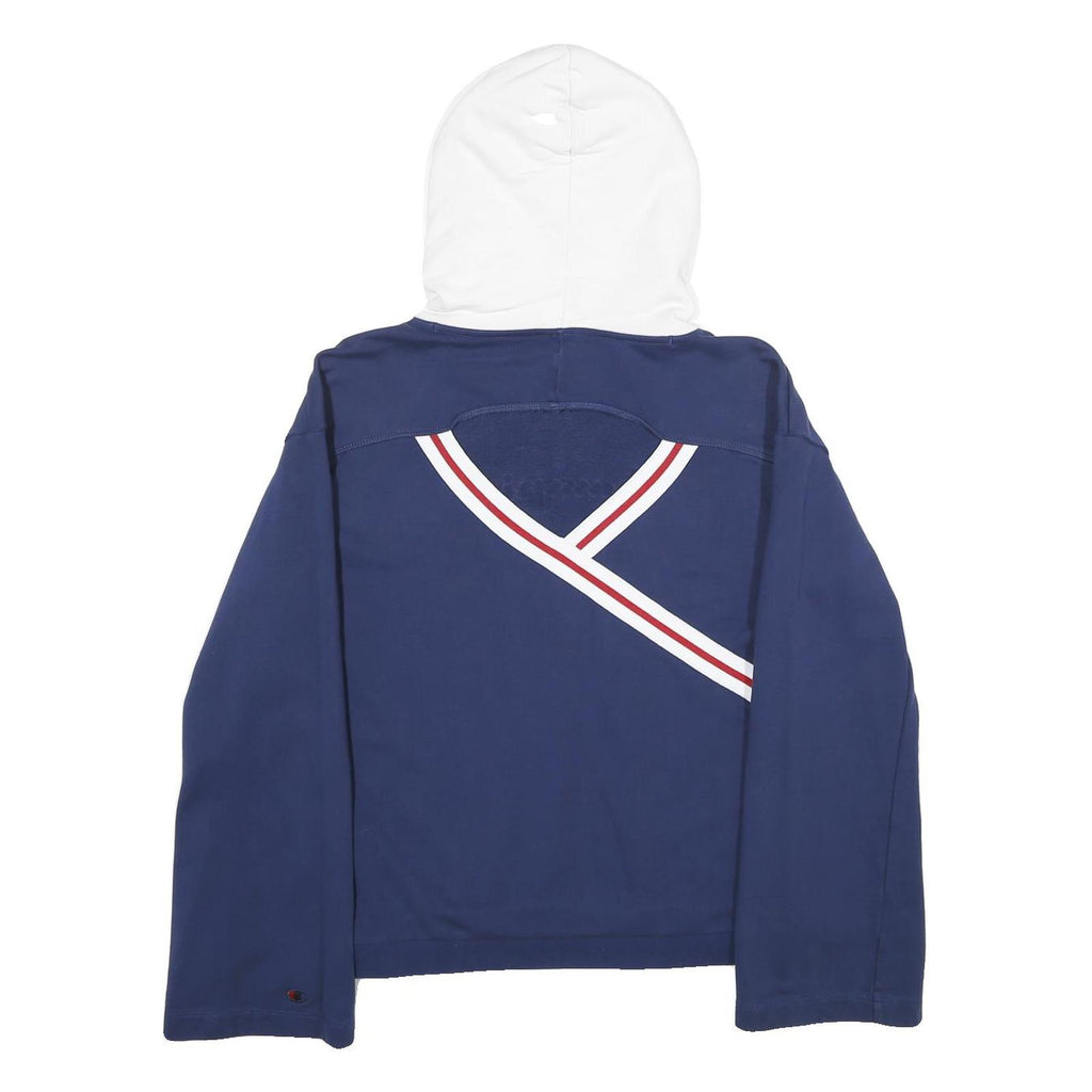 CHAMPION Womens Navy & White Hoodie XL Logo Cotton Casual Sweatshirt