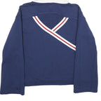 CHAMPION Womens Navy & White Hoodie XL Logo Cotton Casual Sweatshirt