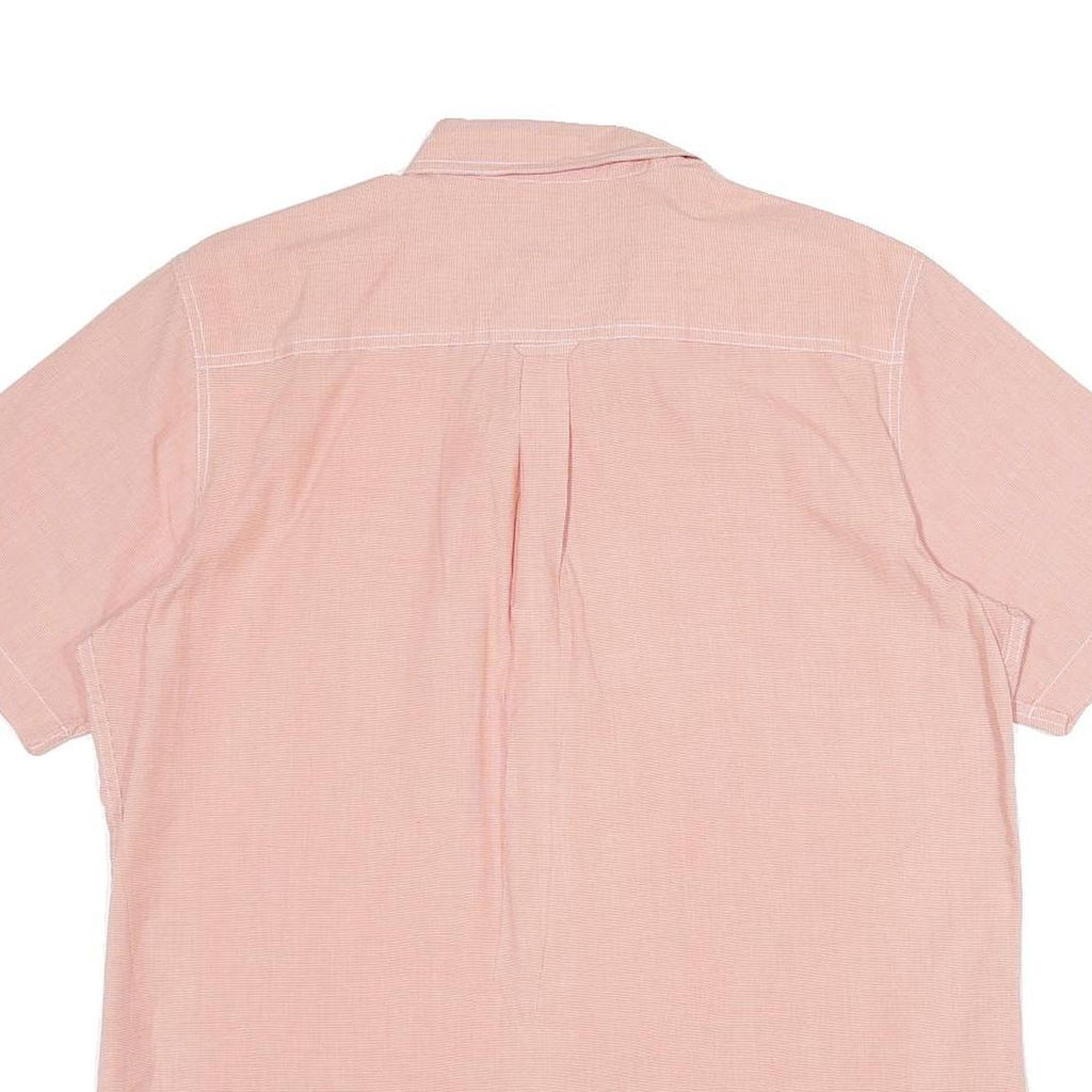 CHAPS Mens Pink Plain Cotton Short Sleeve Shirt L Button-Down Collar Casual