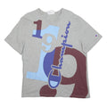 CHAMPION Mens Grey Blue Burgundy Graphic T-Shirt L Short Sleeve Crew Neck