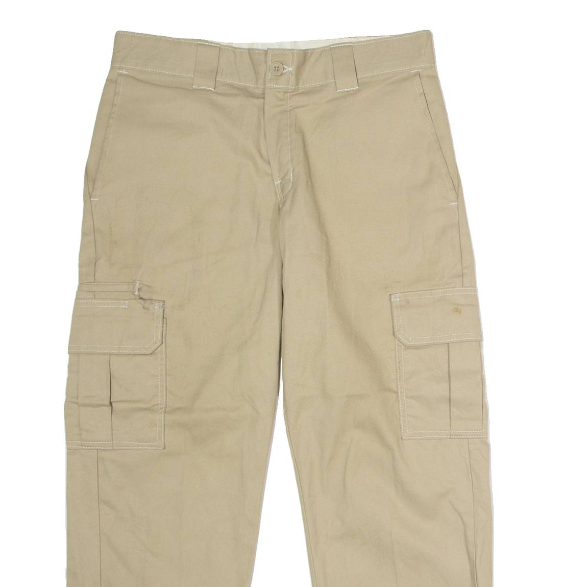 DICKIES Flex Workwear Cargo Mens Trousers Beige Regular Straight W32 L27