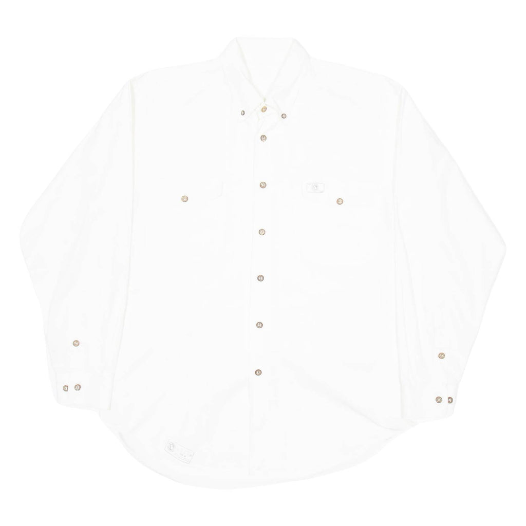 THE EARTH COLLECTION Mens Formal Shirt White Long Sleeve M
