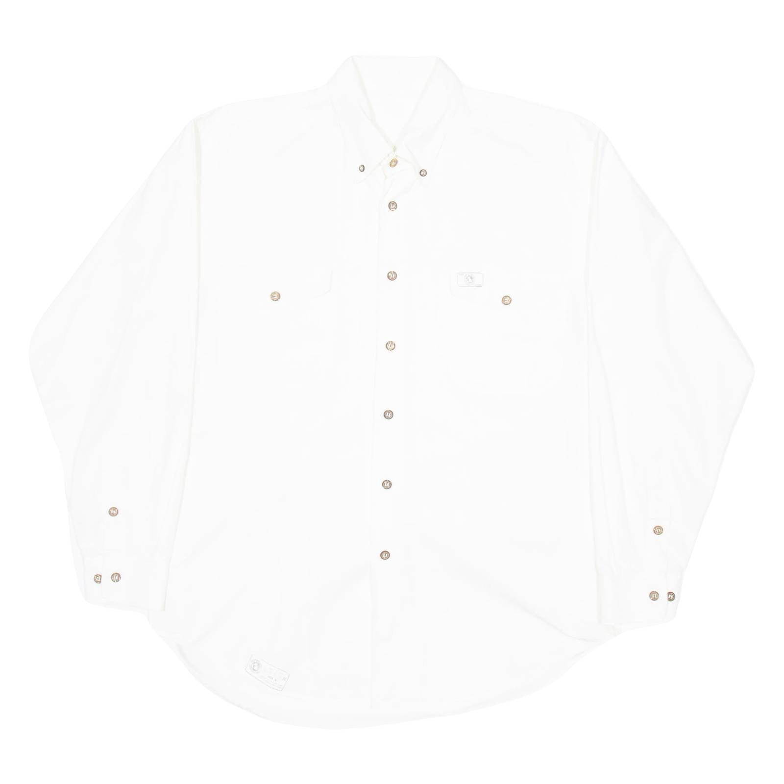 THE EARTH COLLECTION Mens Formal Shirt White Long Sleeve M