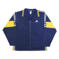 ADIDAS Mens Navy Blue & Yellow Track Jacket L Polyester Blend Zip Sportswear
