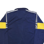 ADIDAS Mens Navy Blue & Yellow Track Jacket L Polyester Blend Zip Sportswear