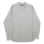 RALPH LAUREN Mens Grey & White Check Shirt L Cotton Casual Classic