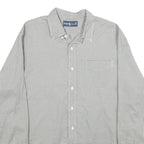 RALPH LAUREN Mens Grey & White Check Shirt L Cotton Casual Classic
