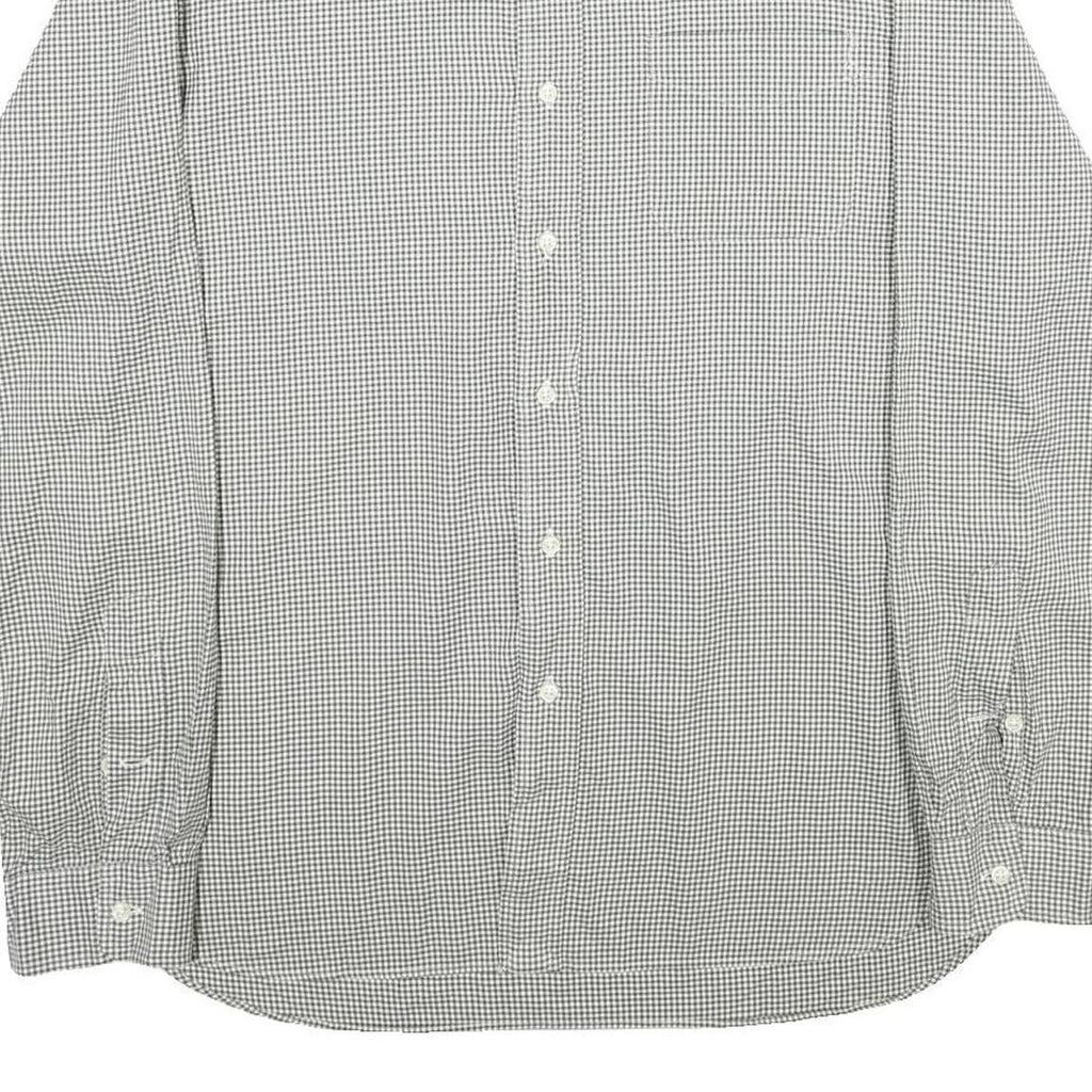RALPH LAUREN Mens Grey & White Check Shirt L Cotton Casual Classic