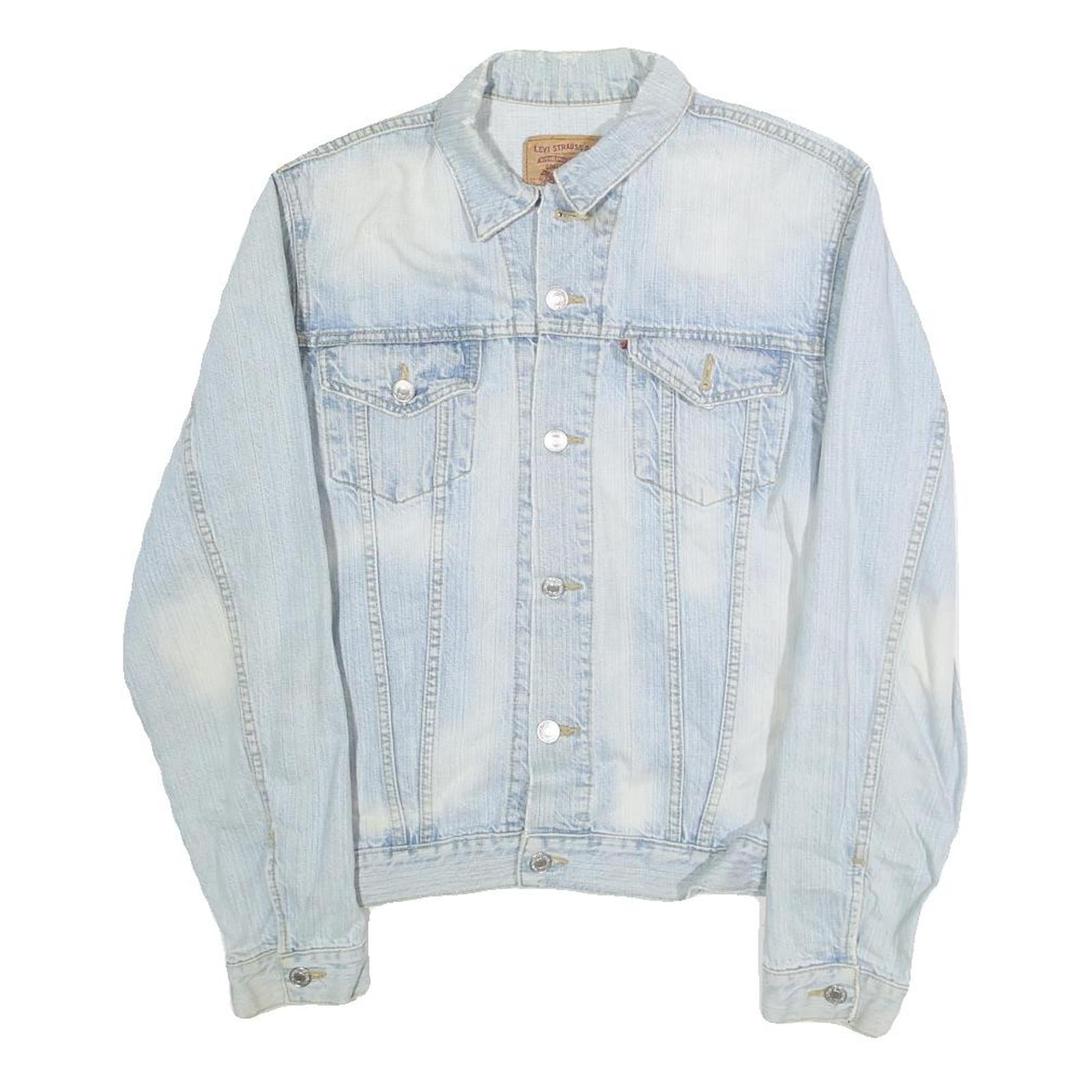 LEVI'S Mens Blue Denim Jacket M Cotton Button Plain Classic Fit Casual