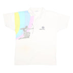 SERGIO TACCHINI Mens White Cotton Polo Shirt L Short Sleeve Printed Archer