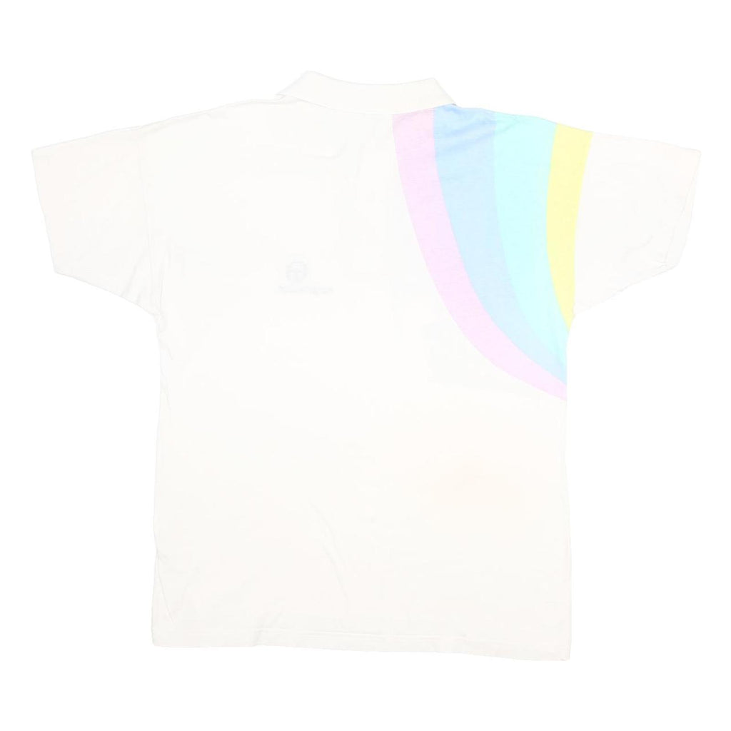 SERGIO TACCHINI Mens White Cotton Polo Shirt L Short Sleeve Printed Archer