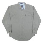 CHAPS RALPH LAUREN Mens Grey Linen Blend Shirt M Button Pocket Casual