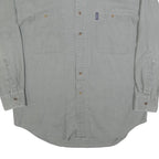 CHAPS RALPH LAUREN Mens Grey Linen Blend Shirt M Button Pocket Casual