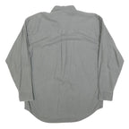 CHAPS RALPH LAUREN Mens Grey Linen Blend Shirt M Button Pocket Casual