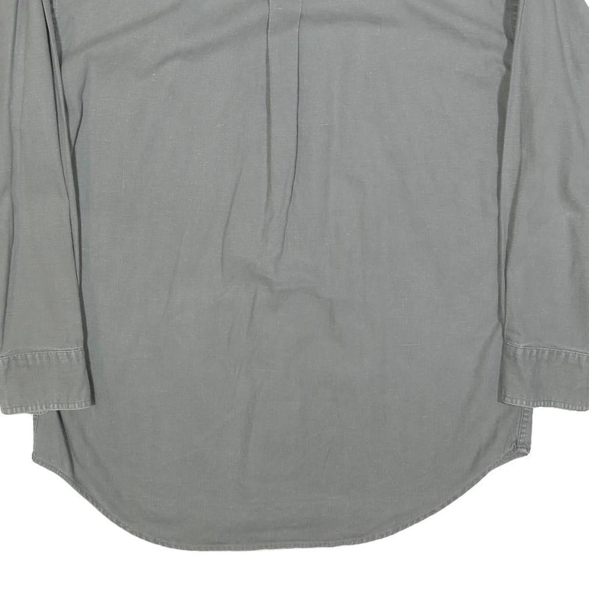 CHAPS RALPH LAUREN Mens Grey Linen Blend Shirt M Button Pocket Casual