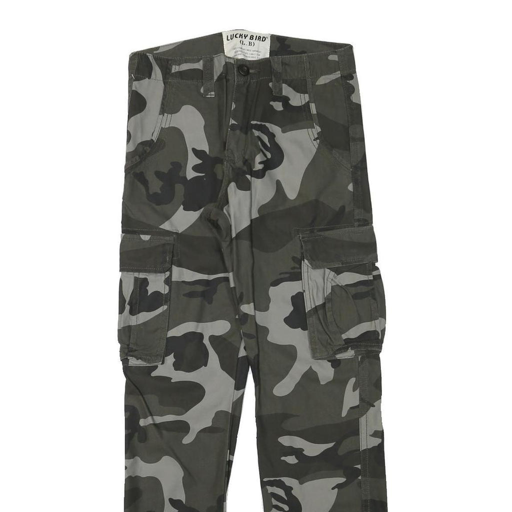 LUCKY BIRD Mens Regular Fit Cotton Blend Camouflage Cargo Trousers W30 L32
