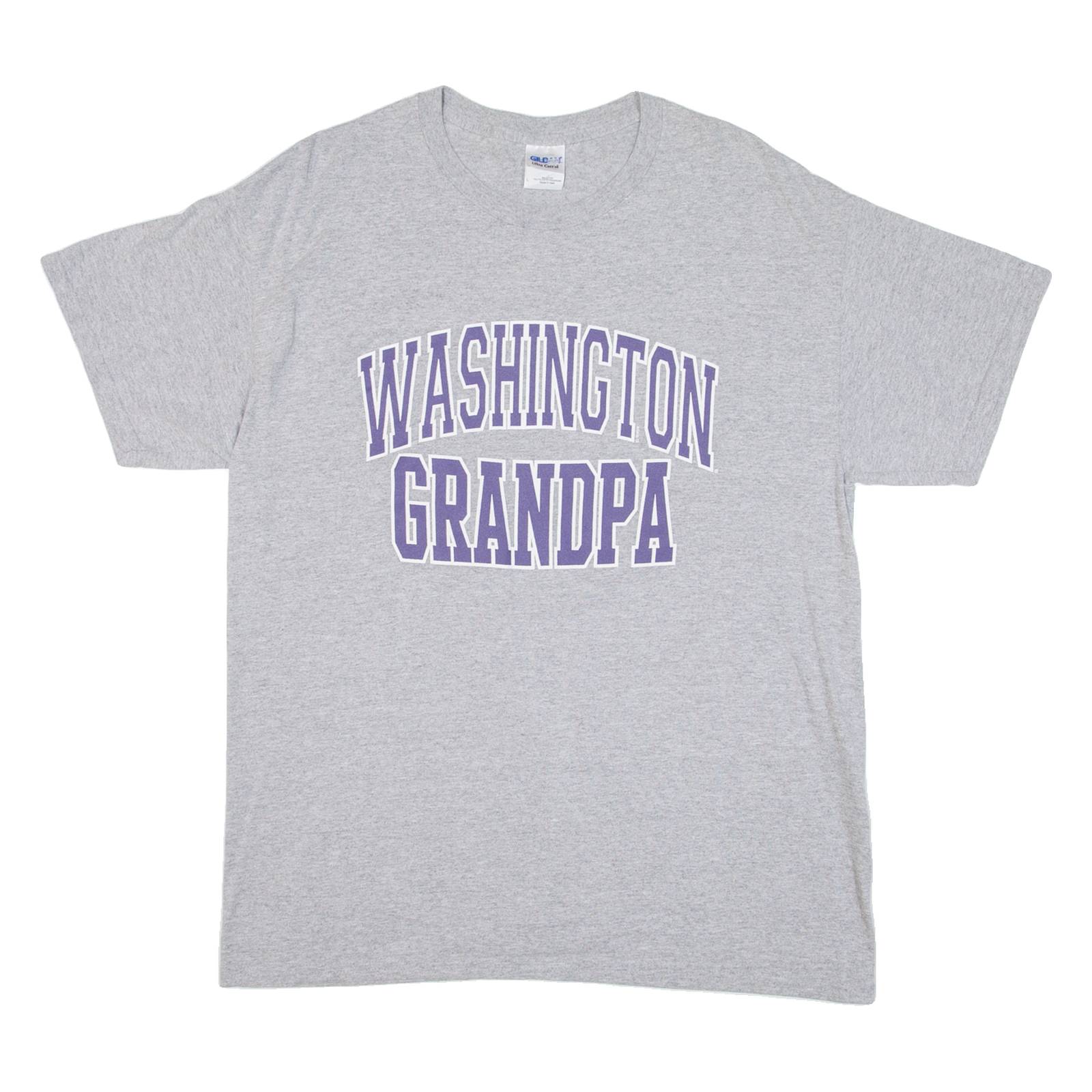 GILDAN Washington Grandpa Mens T-Shirt Grey USA L