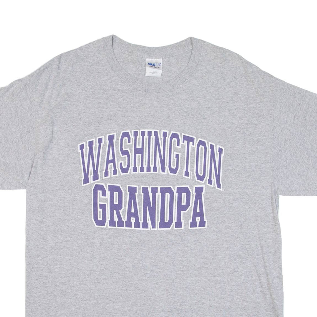 GILDAN Washington Grandpa Mens T-Shirt Grey USA L