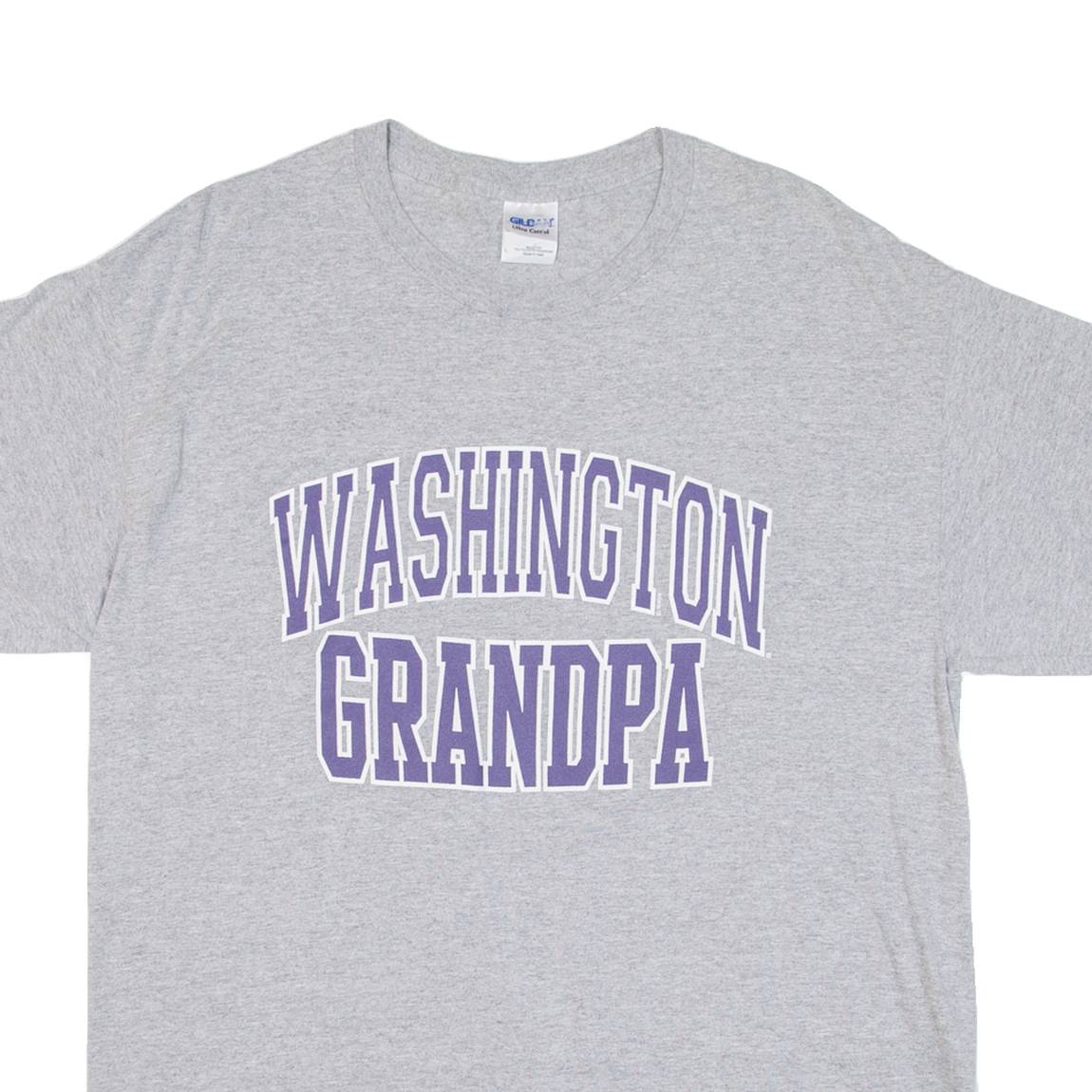 GILDAN Washington Grandpa Mens T-Shirt Grey USA L