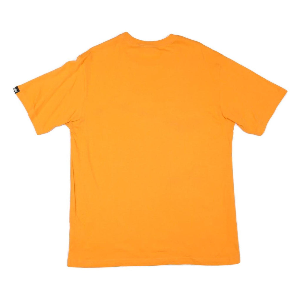 PUMA Mens Orange Cotton Blend T-Shirt M Short Sleeve Crew Neck Puma Logo
