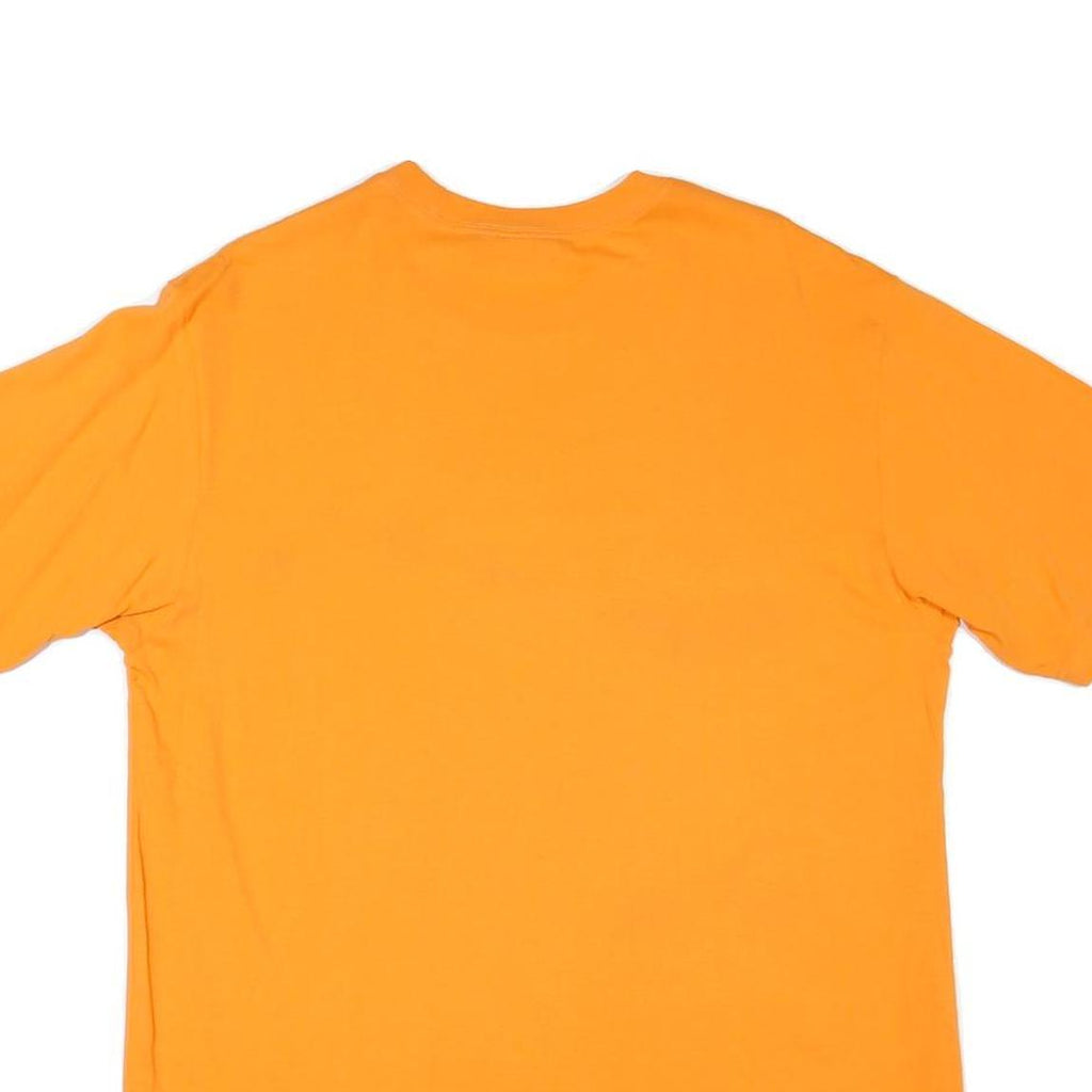 PUMA Mens Orange Cotton Blend T-Shirt M Short Sleeve Crew Neck Puma Logo