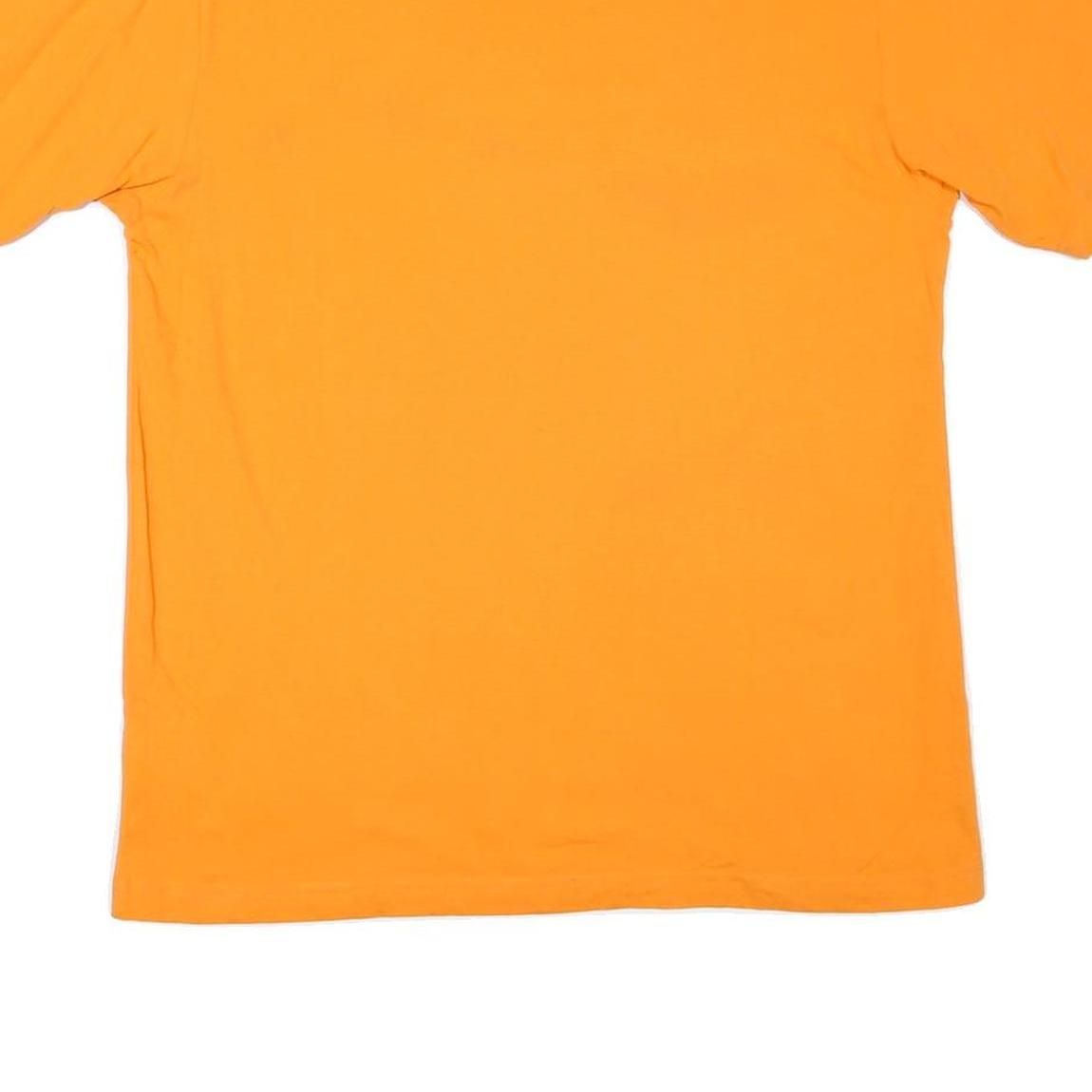 PUMA Mens Orange Cotton Blend T-Shirt M Short Sleeve Crew Neck Puma Logo