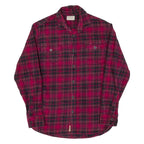 JACHS Mens Flannel Shirt Pink Check Long Sleeve M